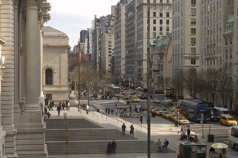 Fifth Avenue looking south from the Metropolitan Museum of Art.